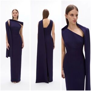 NWOT $1200 MRPs Rachel Gilbert Clara dress in dark indigo size 8